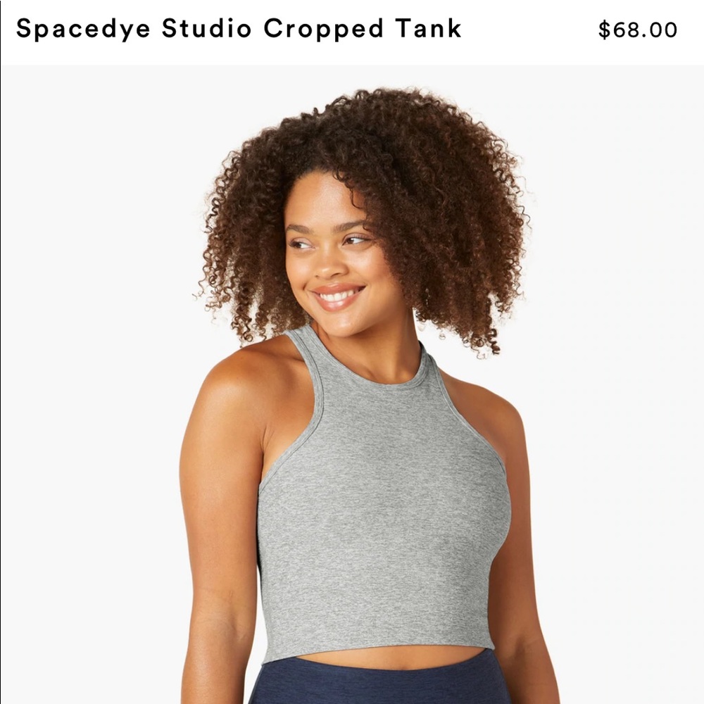 Beyond Yoga Spacedye Studio Cropped Tank Silver Mist